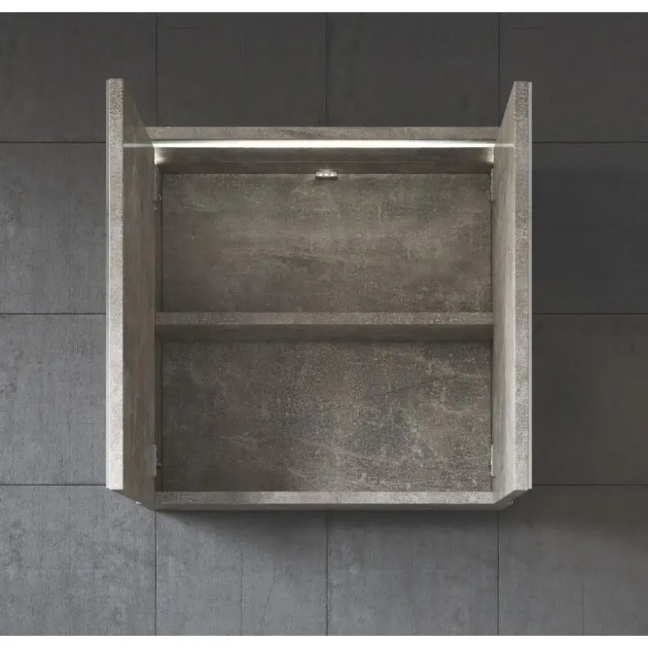 Badplaats Spiegelkast Toledo 60 x 20 x 60 cm - Beton Grijs - Badkamerkast