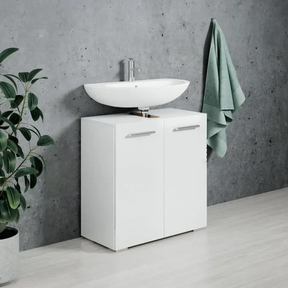 Badplaats Wastafel Onderkast Jupiter 60 x 30 x 60 cm - Wit - Badkamerkast –