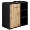 Badplaats Wastafel Onderkast Neptunus 60 x 28 x 60 cm - Eiken met Zwart -
