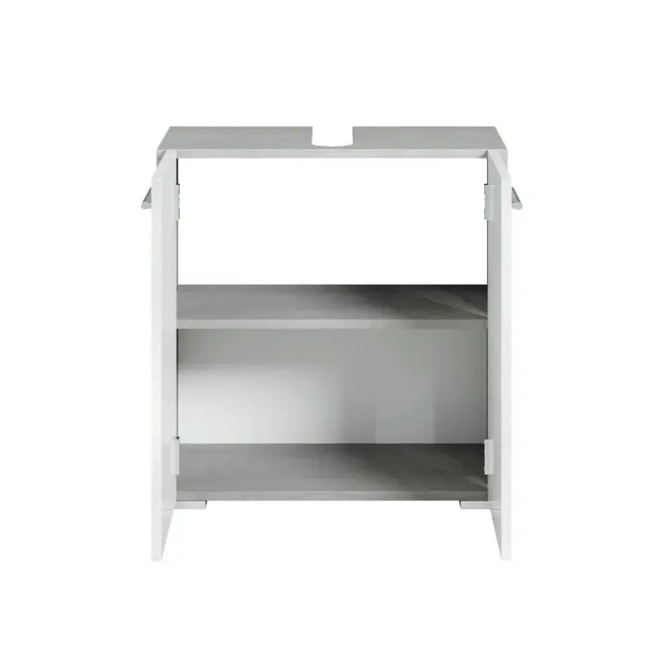 Badplaats Wastafel Onderkast Jupiter 60 x 30 x 60 cm - Beton grijs met wit -