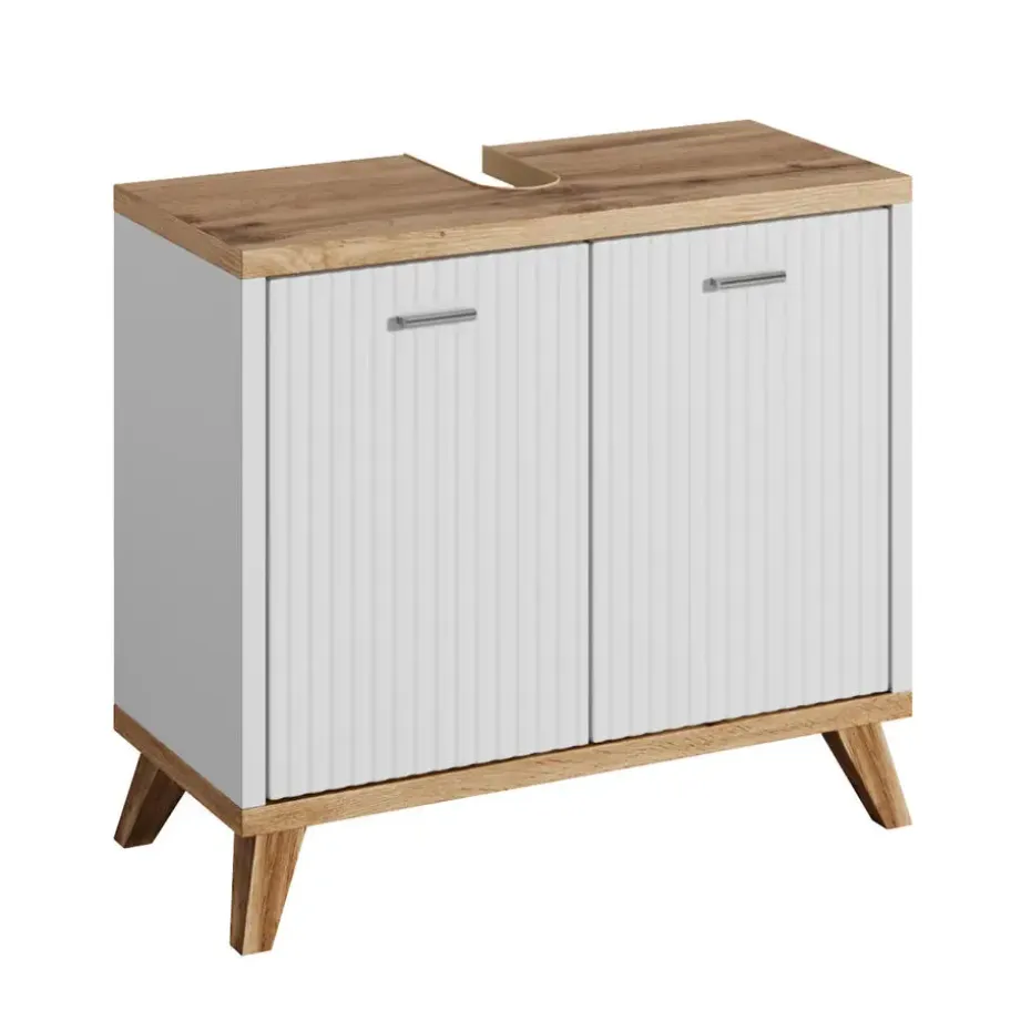 Badplaats Wastafel Onderkast Colima 60 x 28 x 54 cm - Eiken met Wit