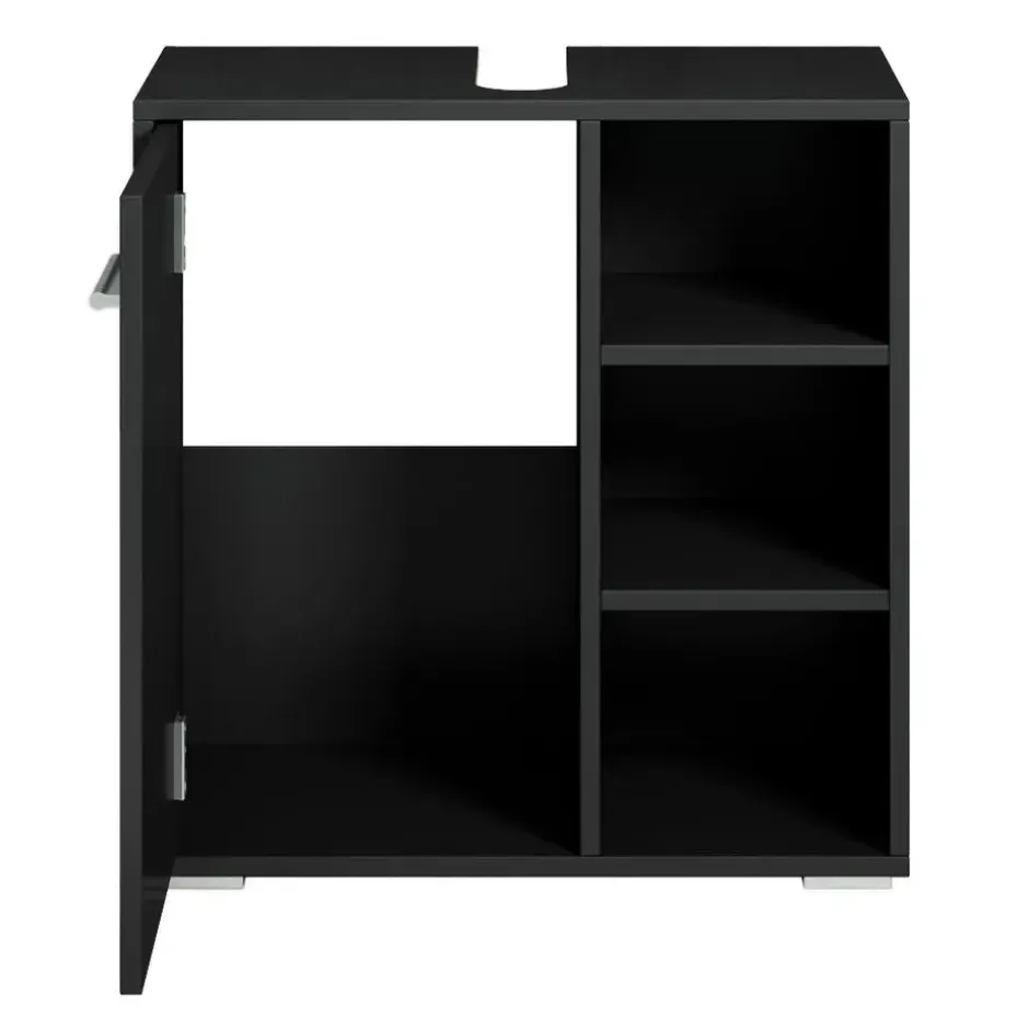 Badplaats Wastafel Onderkast Neptunus 60 x 28 x 60 cm - Zwart - Badkamerkast –