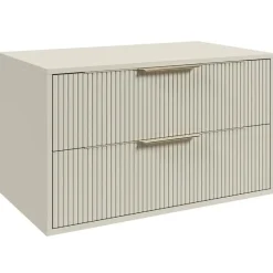 Badplaats Wastafelkast Rimini 80 cm – Beige – Hangend Badmeubel met 2 Lades en