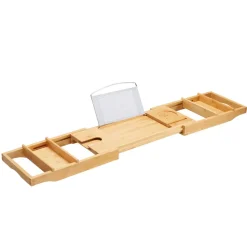 Badplank met Boekenhouder – Uitschuifbare Bad Brug – 75 tot 109 cm Breed