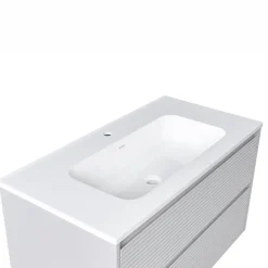 BAHIA - Wandgemonteerd meubel met wasbak - Grijs - MDF
