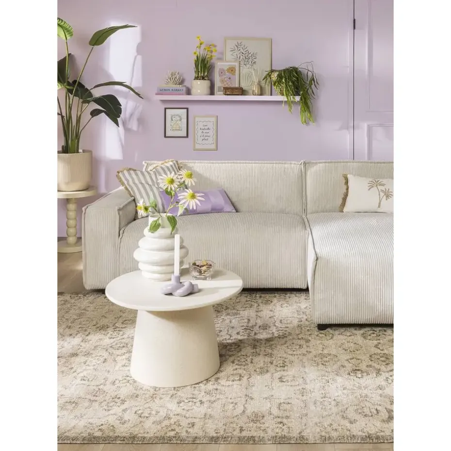 Bank Brooklyn met chaise longue rechts - Soop - crème