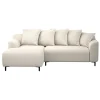 Bank Elsa met chaise longue links - stof Eden - beige