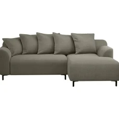 Bank Elsa met chaise longue rechts - stof Eden - mokka