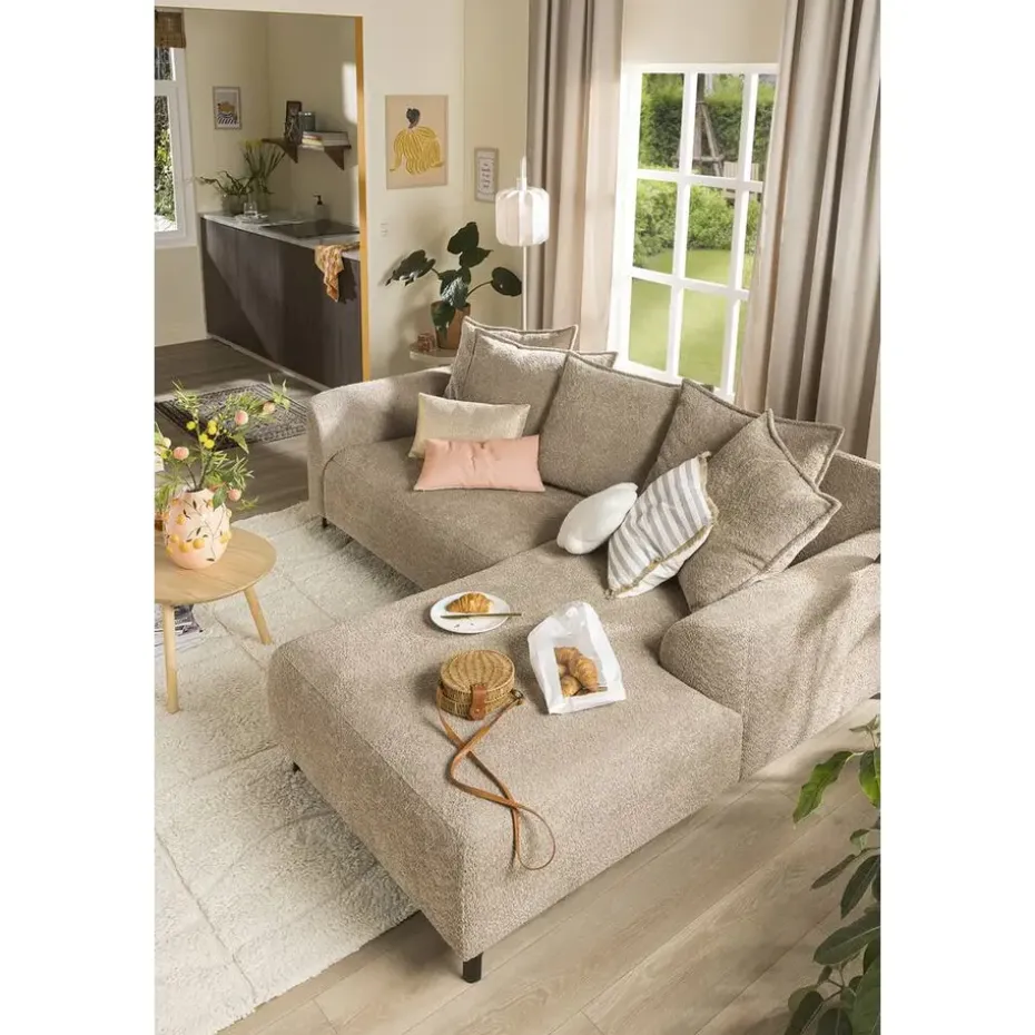 Bank Elsa met chaise longue rechts - taupe