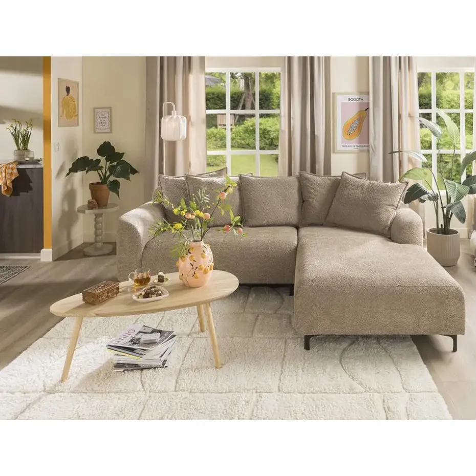 Bank Elsa met chaise longue rechts - taupe