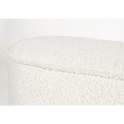 Bankje Wit Bouclé - 93x35x45cm - Halbankje - Marcos