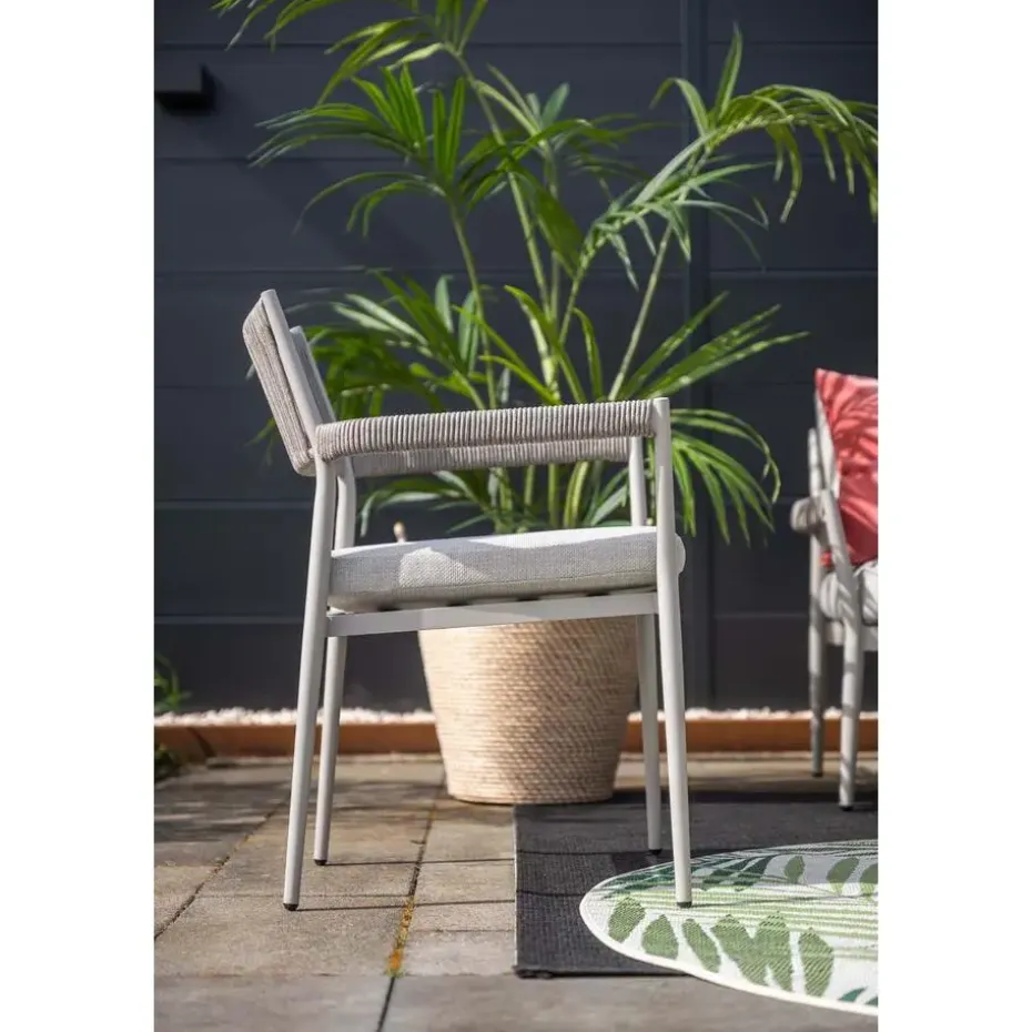 Barcelona dining fauteuil - taupe - rope grey sand - valley sand
