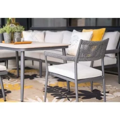 Barcelona dining fauteuil - c. black - dark grey - valley sand