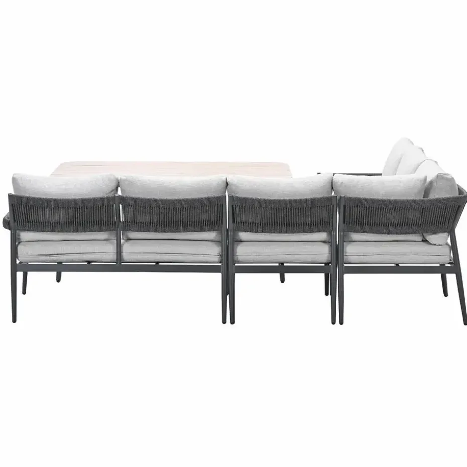 Barcelona lounge-diningset -5-dlg. - c. black -dark grey - valley sand