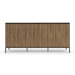 Bari - Dressoir met 4 deuren en eiken effect