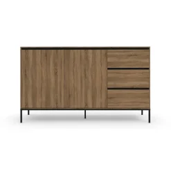 Bari - Dressoir met 2 deuren en 3 laden en eiken effect