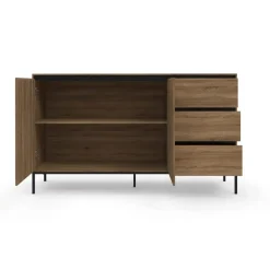 Bari - Dressoir met 2 deuren en 3 laden en eiken effect
