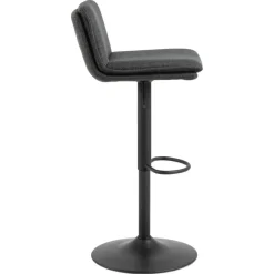 Barkruk Donkergrijs Stof - Zithoogte 68-89cm - Tregoss - Set van 2