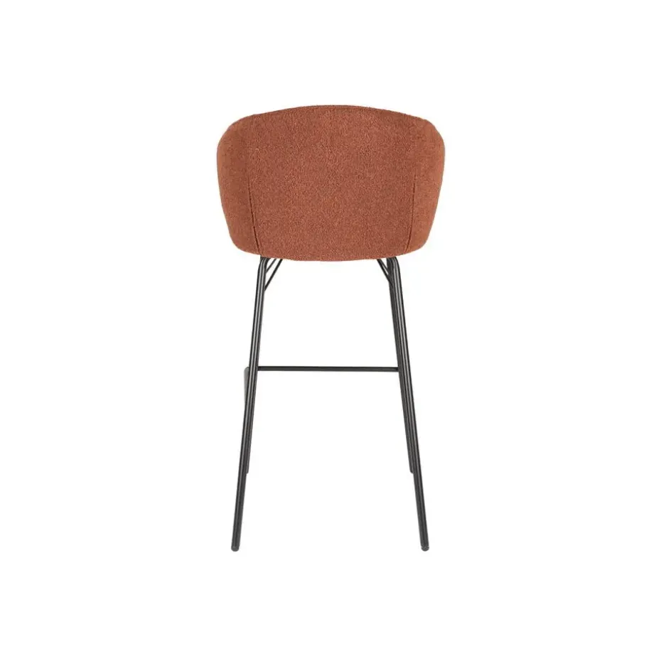Barkruk Oranje Stof - Zithoogte 75cm - 50x52x100cm - Joa - Set van 2