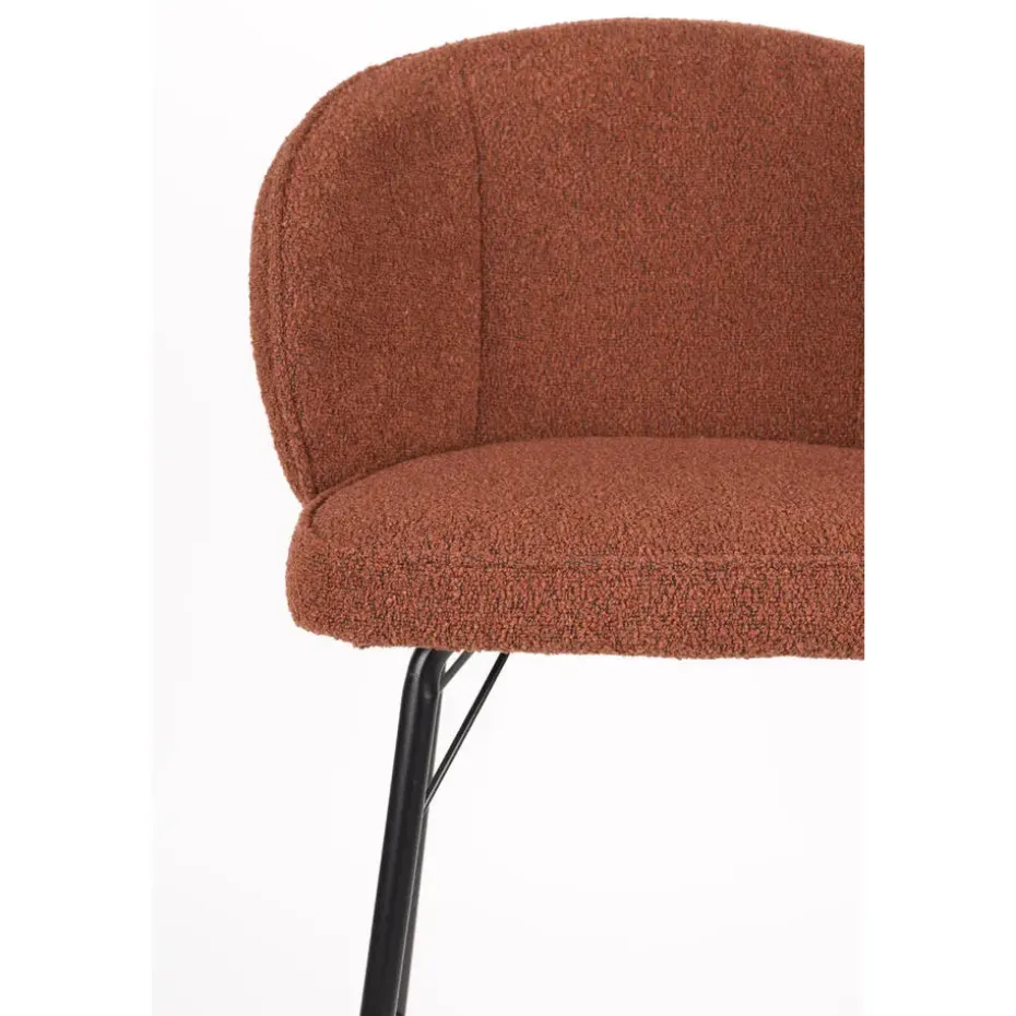 Barkruk Oranje Stof - Zithoogte 75cm - 50x52x100cm - Joa - Set van 2
