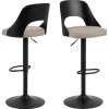 Barkruk Zand Stof - Zitbreedte 47cm - 47x51x113cm - Lucas - Set van 2