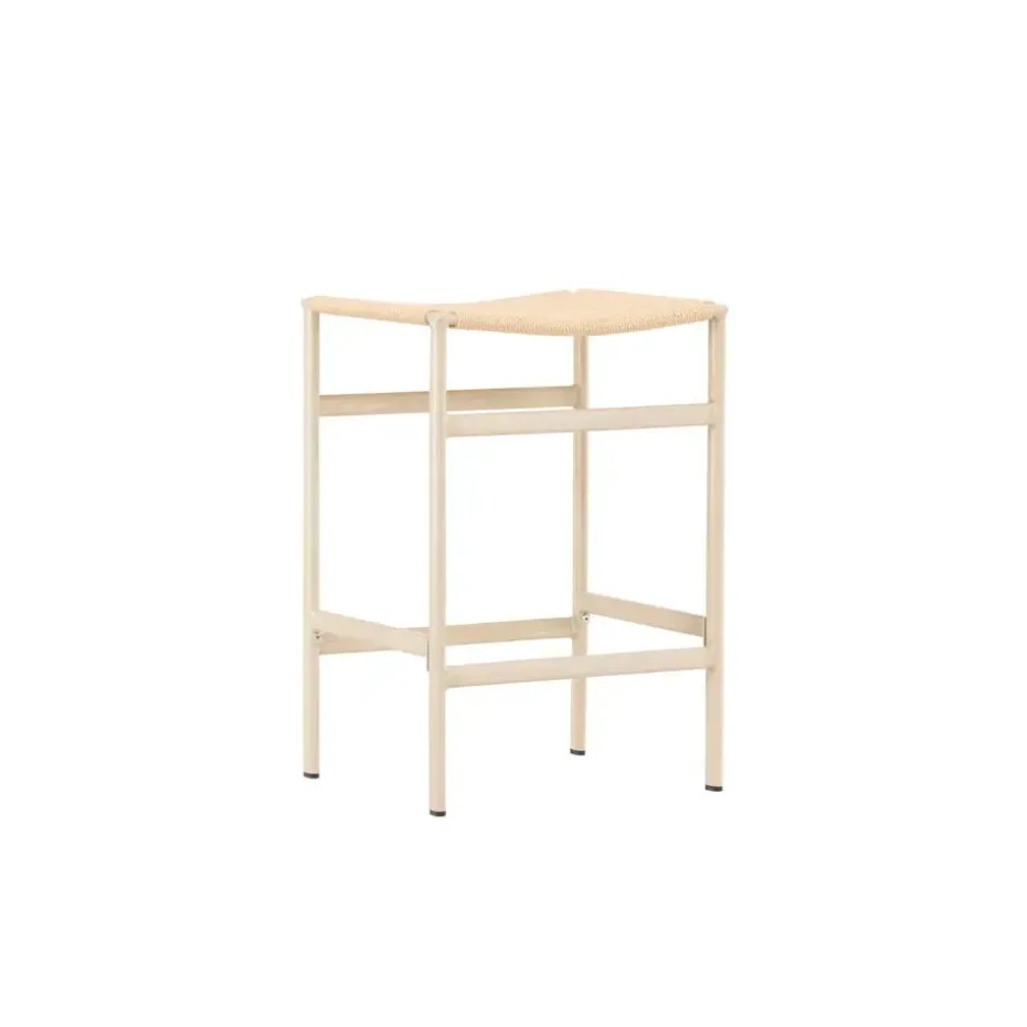 Barstoel Beige Touw - Polly - Set van 2
