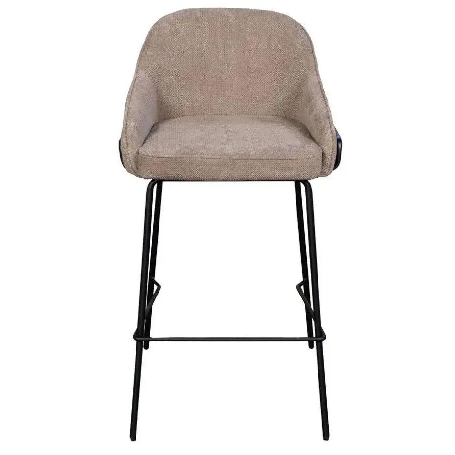 Barstoel Taupe - Zithoogte 65cm - Scandinavisch - Stoel Maxime - Set van 2