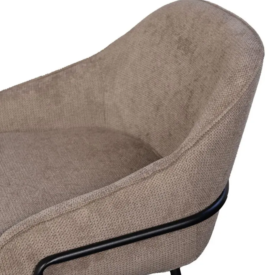 Barstoel Taupe - Zithoogte 65cm - Scandinavisch - Stoel Maxime - Set van 2