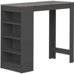 Bartafel Aravis 115x50 met opbergruimte - zwart/beton