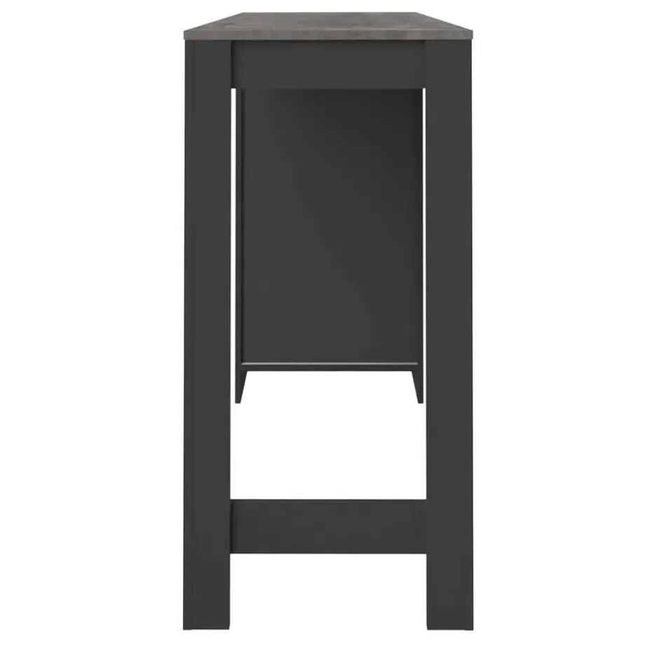 Bartafel Aravis 115x50 met opbergruimte - zwart/beton