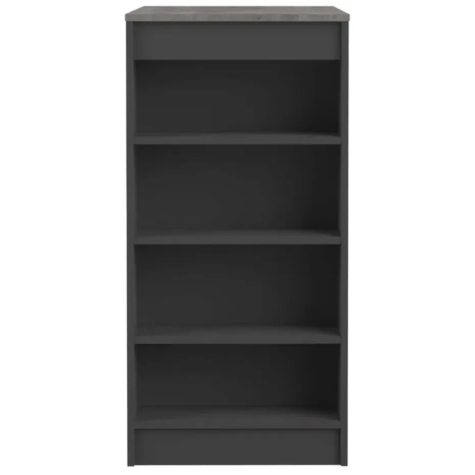 Bartafel Aravis 115x50 met opbergruimte - zwart/beton