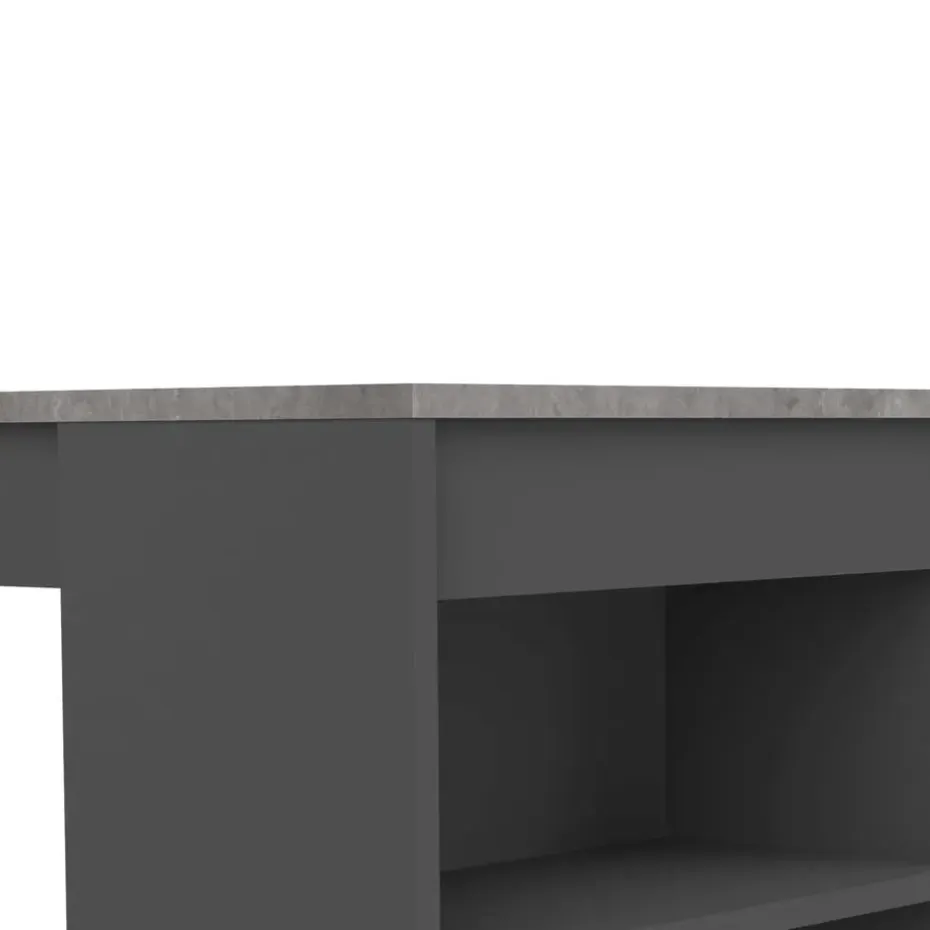 Bartafel Aravis 115x50 met opbergruimte - zwart/beton