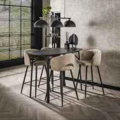 Bartafel Keramieklook - 140x75x92cm - Deens Ovaal