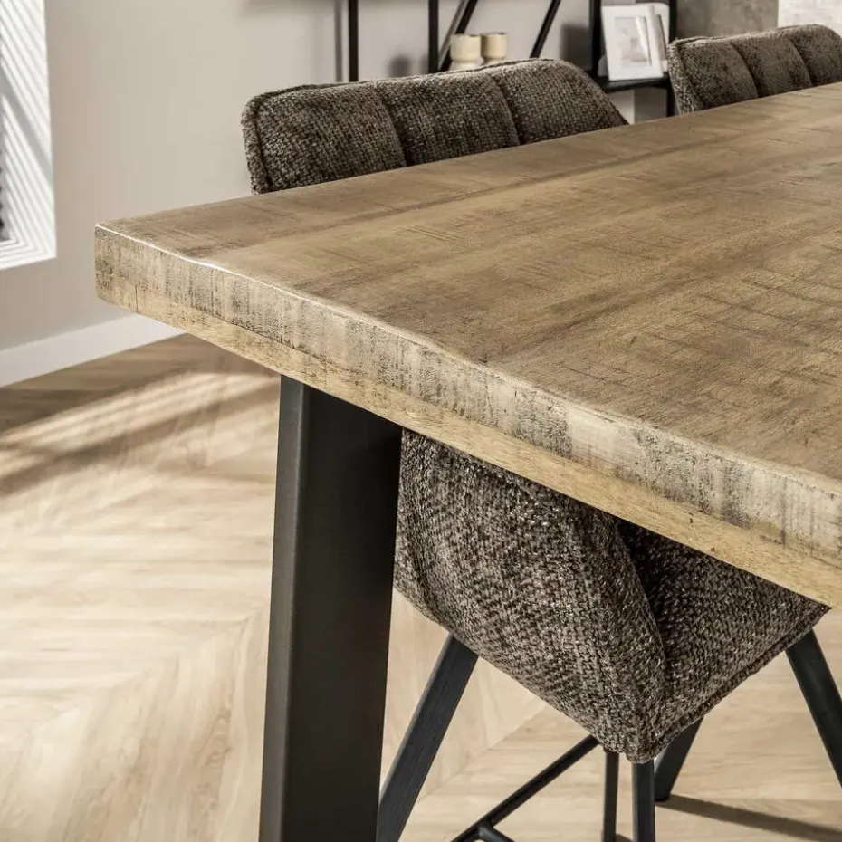 Bartafel Mangohout Licht - 135x70x92cm - Trapeziumpoten