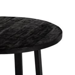 Bartafel Rond - Zwart Mangohout - 110x110x90cm - Lowie