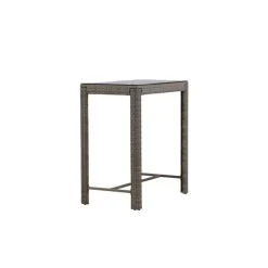 Bartafel Wicker - Grijs Glas - 100x60x110cm - Alo