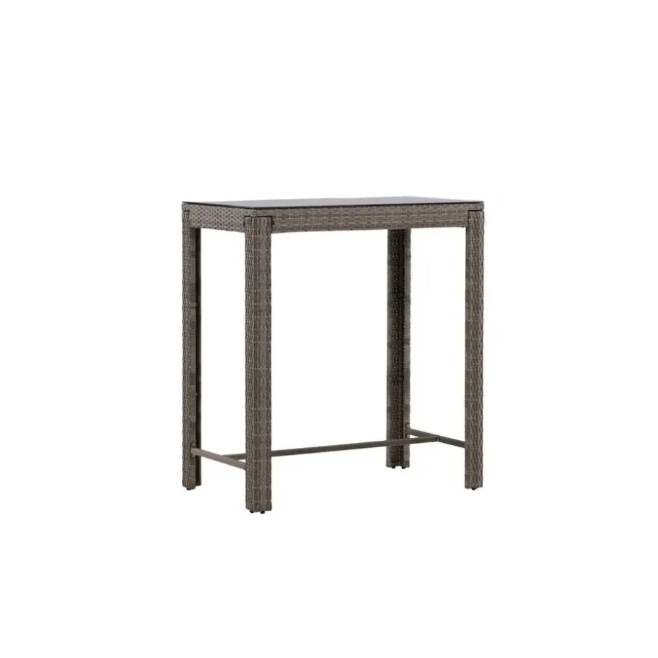 Bartafel Wicker - Grijs Glas - 100x60x110cm - Alo