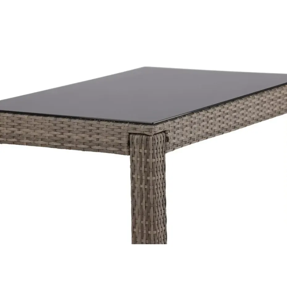 Bartafel Wicker - Grijs Glas - 100x60x110cm - Alo