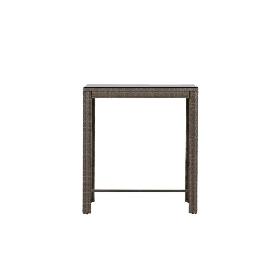 Bartafel Wicker - Grijs Glas - 100x60x110cm - Alo