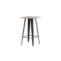 Bartafel Zwart Hout - 60x60x105cm - Tempe