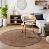 Basic Rond Shaggy vloerkleed Caramel Hoogpolig - 160 CM ROND