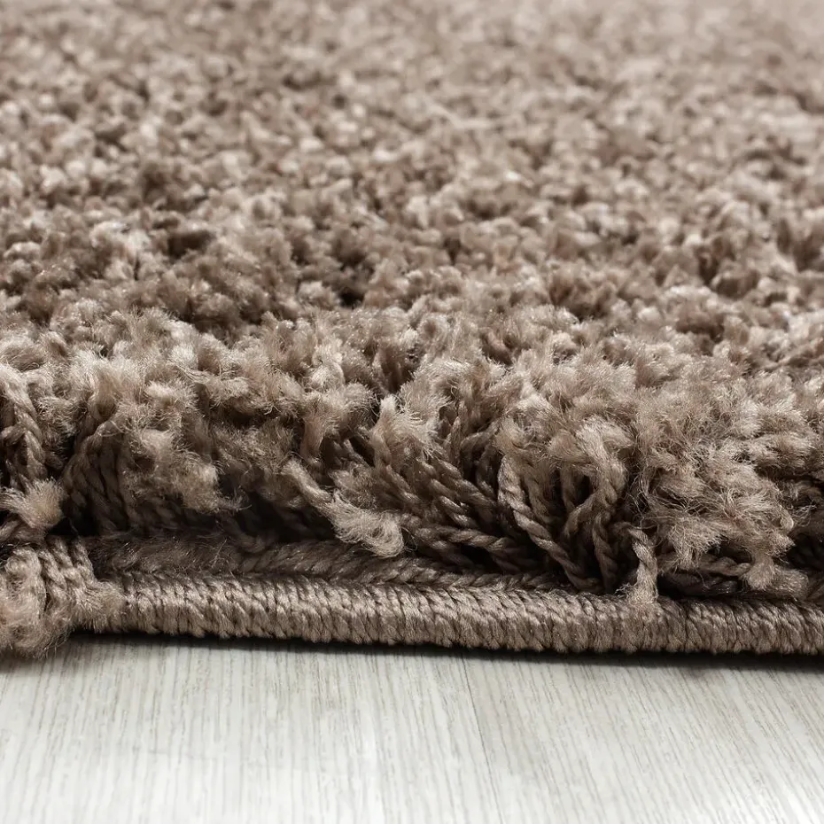 Basic Rond Shaggy vloerkleed Caramel Hoogpolig - 160 CM ROND