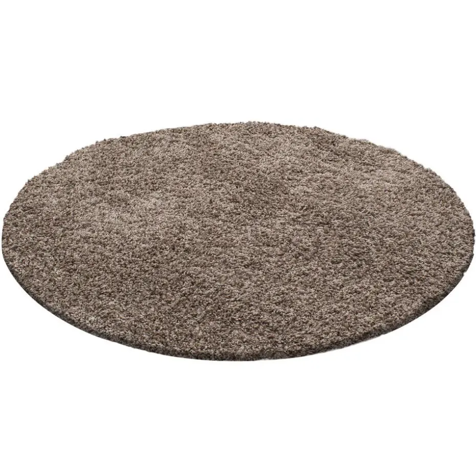 Basic Rond Shaggy vloerkleed Caramel Hoogpolig - 160 CM ROND