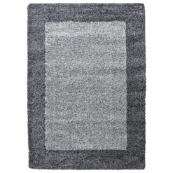 Basic Shaggy Kader vloerkleed Grijs Hoogpolig - 200x290 CM