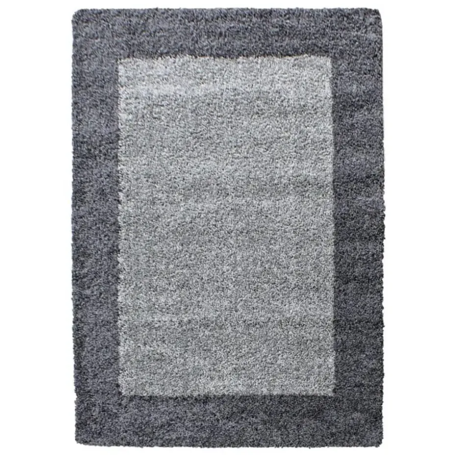 Basic Shaggy Kader vloerkleed Grijs Hoogpolig - 200x290 CM