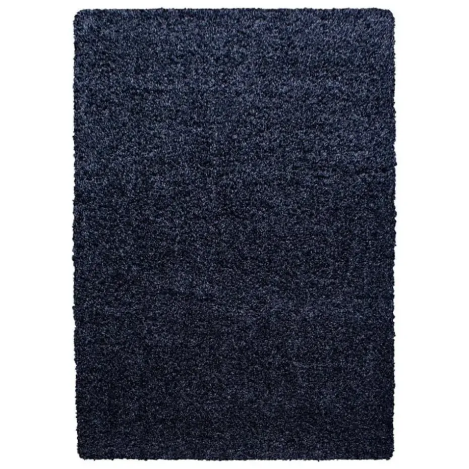 Basic Shaggy vloerkleed Donker Blauw Hoogpolig - 140x200 CM