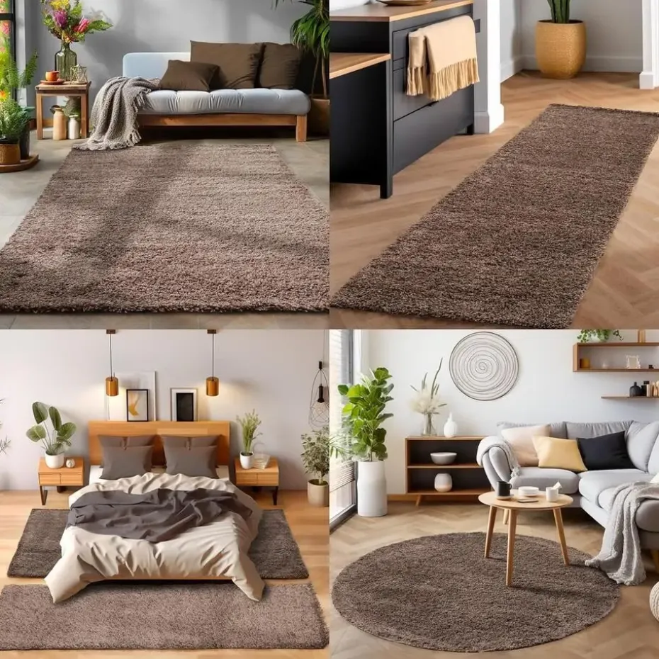 Basic Shaggy vloerkleed Taupe Hoogpolig - 160x230 CM