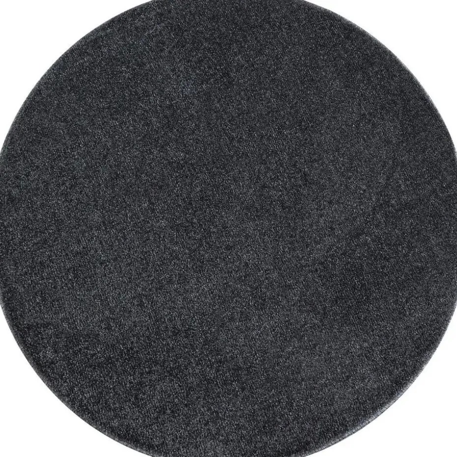 Basics Effen Rond Vloerkleed Grijs Laagpolig - 160 CM ROND