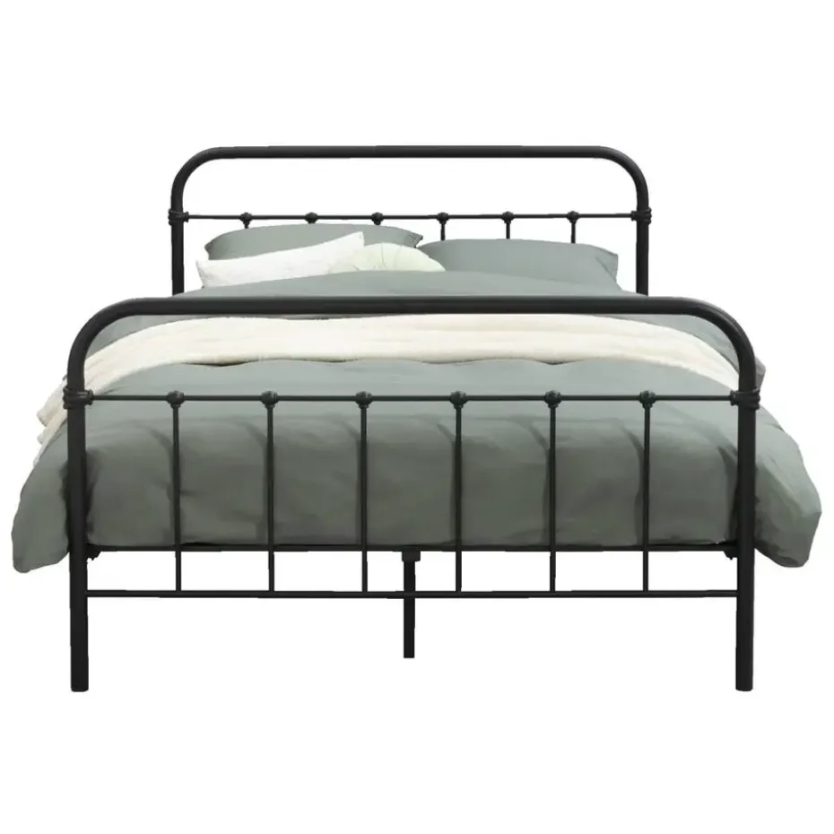 Bed Anne - mat antraciet - 140x200 cm
