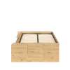 Bed Bremen met opslag - eiken/zwart - 140x200 cm